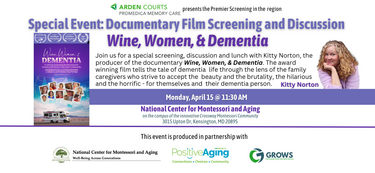 Special Event: Screening and Discussion of Wine, Women and Dementia with Producer Kitty Norton